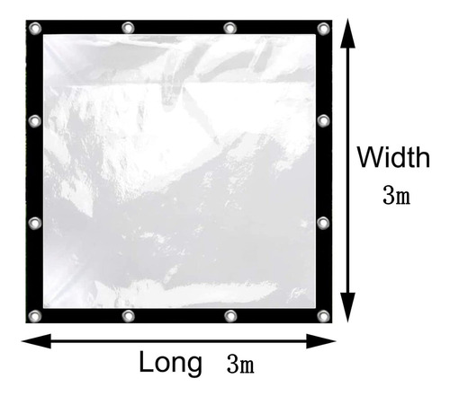 Lona Transparente De 3x3m Impermeables Con Cuerda De 10m