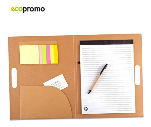 Carpeta De Cartón Reciclable Il Con Block +esfero Papeleria