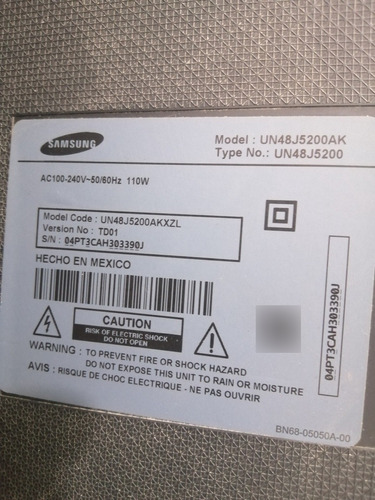 Tarjeta Main Tv Samsung Un48j5200ak Ver. Td01