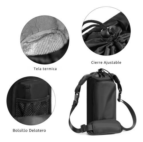 Funda Botella Vaso Termico Con Correa Varios Colores Lila