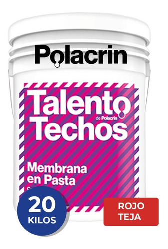 Imagen 1 de 10 de Membrana Liquida Pasta 20 Lts Para Techos Polacrin Talento