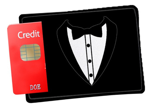 Porta Cartão De Credito Terno Preto Charmoso