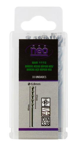 Pack 6 Brocas Hss 1.5mm Bar 1115 - Neo