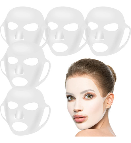 5 Piezas De Silicona Reutilizable Mascarilla Facial Cubierta