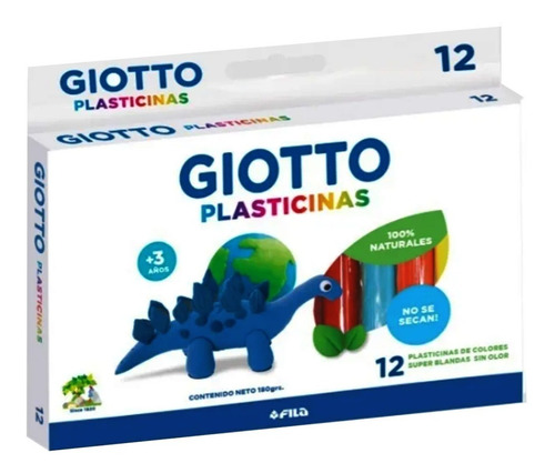 Plastilinas Giotto Naturales X 12 Colores No Se Secan!
