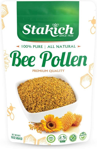 Stakich Gránulos De Polen De Abeja - 100% Puro, Natural, Sin