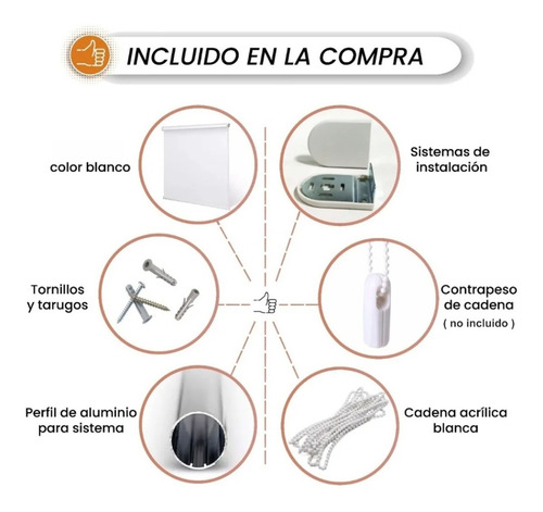 Imagen 10 de 10 de Cortina Roller Sun Screen 6% 210x140cm Standard Rollerpro