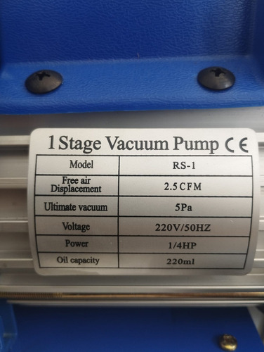 Bomba De Vacio 1/4 Hp 220v / A2408-200 / Bomba Para Refrigeración 2.5cfm Gaccoa