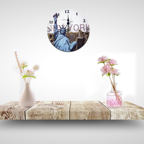Imagen 3 de 3 de Reloj De Pared Vintage 33 Cm New York - Re3683