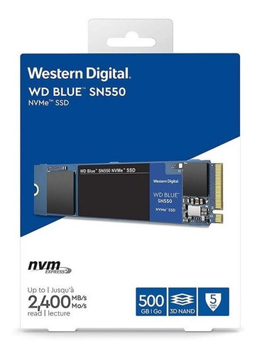 Disco Solido Ssd M2 Nvme 500gb Western Blue Sn550 Wd @pd