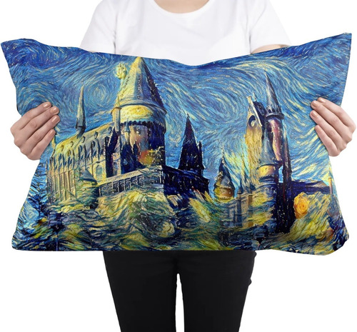 Cojin Almohada Hogwarts Noche Estrellada Diseño Harry Potter