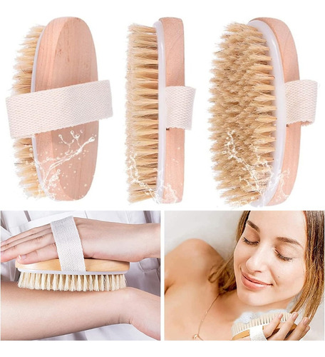 Escova Corporal Esfoliante Circulação Remove Pele Morta Cor Completa Bege