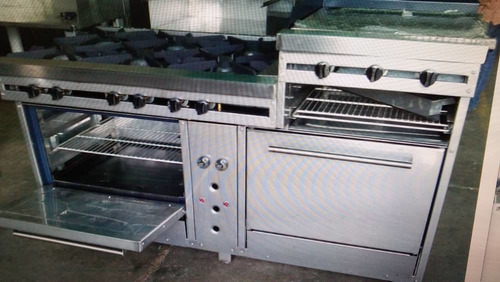 Imagen 3 de 10 de Cocina Industrial 6 Hornillas Plancha Horno Y Gratinador
