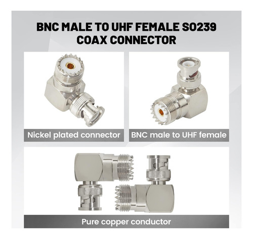 Anina Bnc Masculino To Uhf So239 Jack Connector Coaxial Rf