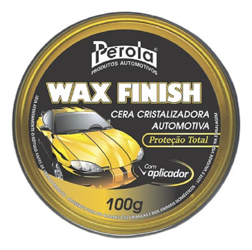 Cera Automotiva Cristalizadora Pasta Wax Finish Pérola 100g