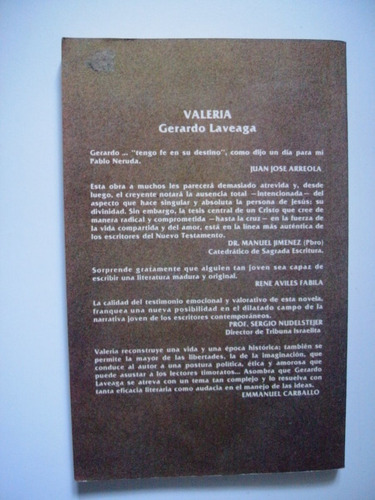 Valeria - Gerardo Laveaga 1987 Primera Edición (Usado)