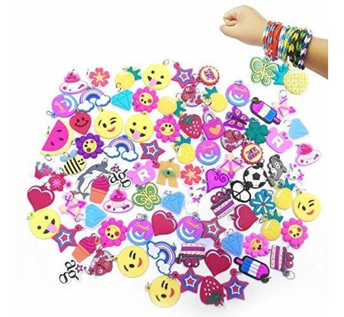 Senhui 100 Piezas De Goma Telar Band Encantos Pulsera De Sil