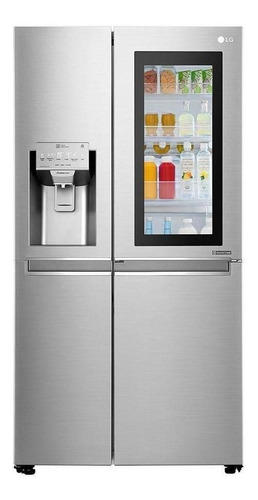Imagen 2 de 6 de Heladera inverter auto defrost LG LS74SXSX stainless steel con freezer 690L 127V