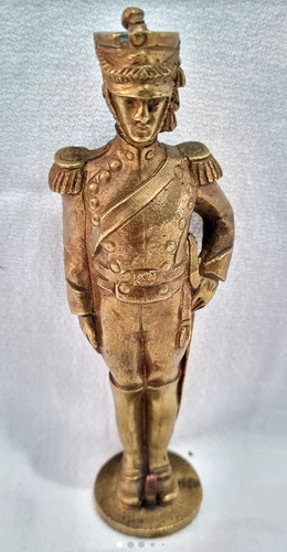 Figura De Granadero De Bronce. Muy Trabajado. Dorado (Usado)