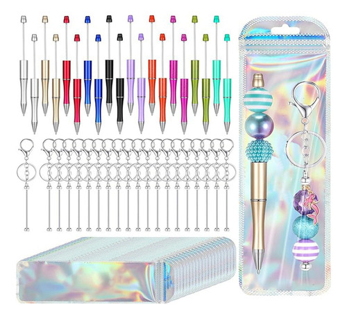 Juego De Bolígrafos Beadable De Tinta Negra Beadable Keycha