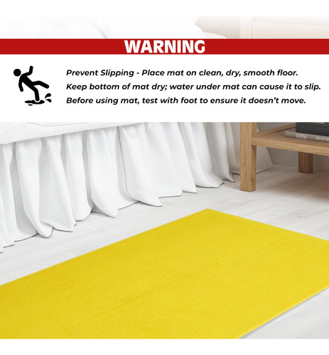 Alfombrillas De Baño Antideslizantes 100% Algodón Amarilla