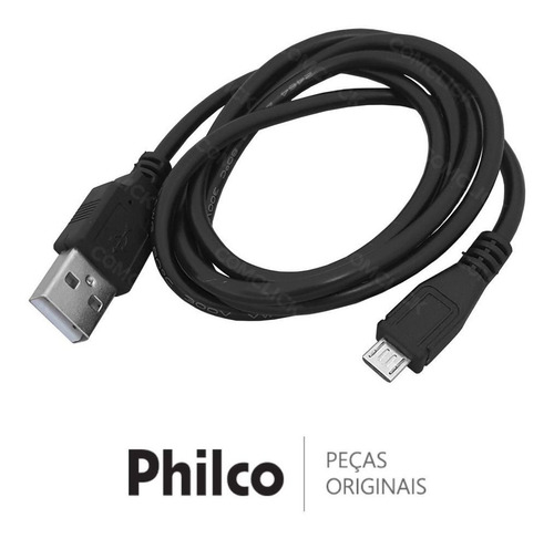 Cabo Usb Preto 1 M Tablet Philco Ph7h-p711a4.2 Ph7h-b711a4.2