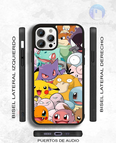 Funda Para Celular Pokemon 3 Negro Iphone 13 Pro Max