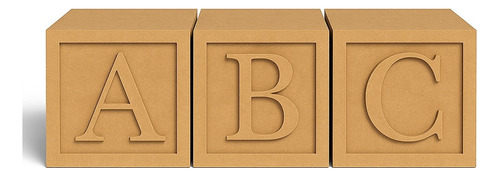 Enfeite Infantil Abc Cubos Mdf Decoração Festa Aniversario Cubo Abc