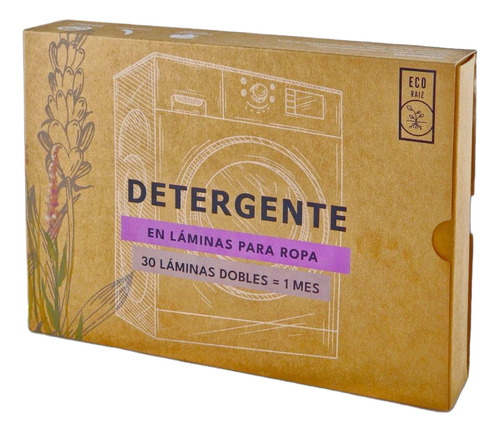 Detergente Ecoraíz Lavanda En Láminas 30g - Caja Plantable