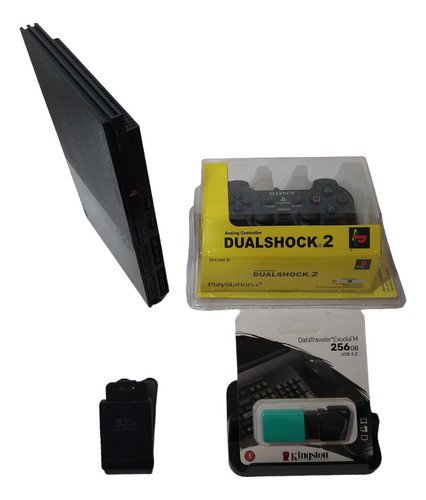Ps2 Slim + Dualshock + Memory Card 32mb + Usb 256gb (Reacondicionado)
