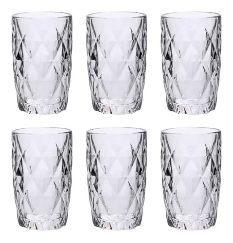 JOGO COPO VIDRO DIAMOND 6PCS X 330ML TRANSPARENTE - Niazi Chohfi