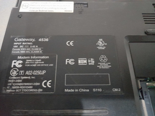 Gayeway Gateway A02 0250jp Por Partes (Usado)