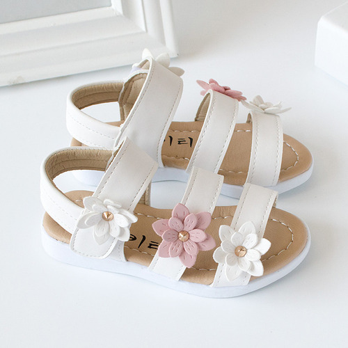 Sandalias T Summer Kids A La Moda Con Flores Grandes Para Ni
