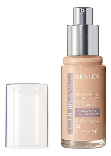 Base de maquillaje líquida Revlon ILluminance Skin-caring Foundation Illuminance Skin-Caring Foundation tono 201 creamy natural - 30mL 0.5g