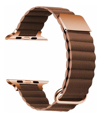 Imagen 4 de 5 de Correa Para Apple Watch Serie 7 De Cuero Magnéticas