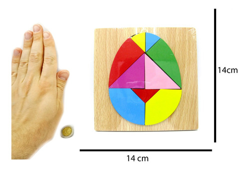 Rompecabezas Tangram Juego Ingenio Madera Didactico Formas