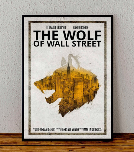 Cuadro 33x48 Poster Enmarcado El Lobo De Wall Street Peli 02
