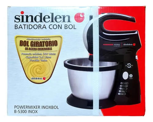 Batidora Con Bol Sindelen B-5300 Inox 5 Velocidades 300w