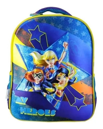 Mochila Kinder Dc Super Hero Girls 3d Color Azul