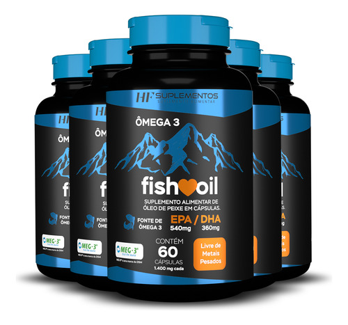 5x Omega 3 Fish Oil Meg 3 60 Cps Hf Suplementos