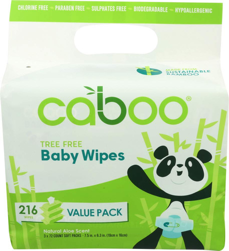 Caboo Bamboo Wipe Baby Bundle, 216 Ct