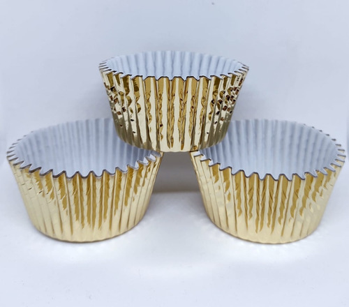 Imagen 1 de 2 de Pirotines Metalizados Cupcakes Oro Plata Gold Rose #10 X10u