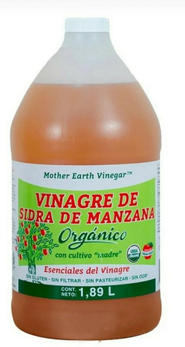 Vinagre De Sidra De Manzana Orgánico Mother Earth 1.89lt