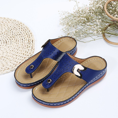 Zapatos Casuales Huecos De Tacón Grueso Para Mujer, Color Li