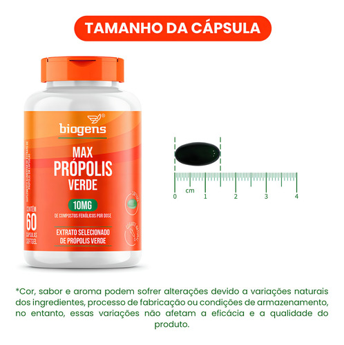 Max Própolis Verde, 10mg De Compostos Fenólicos, 60 Cápsulas Softgel, Biogens