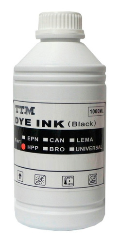 Tinta Para Impresora  Hp 1 Litro Color Negro Ltr 1000ml