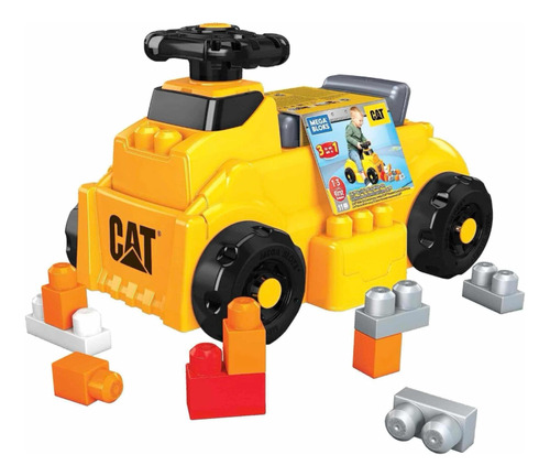 Carro Montable Cat Caterpillar Mega Bloks, Construye Y Pasea