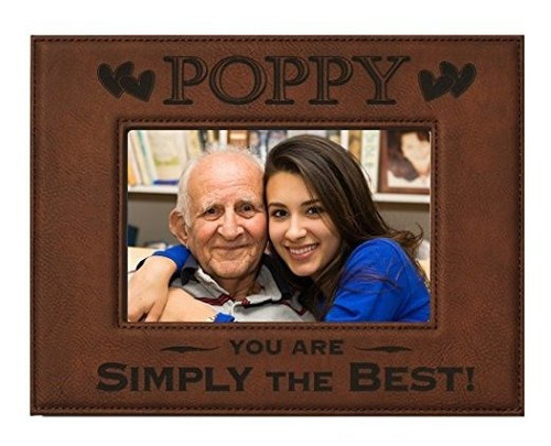 Gift Poppy Picture Frame  Engraved Leatherette I2hgd