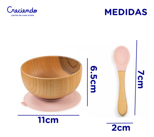 Set Bowl Base Antiderrame Cuchara De Silicona Bebés +6 Meses