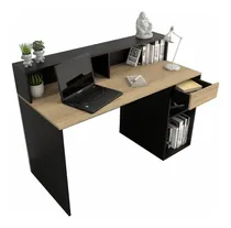 Comprar Escritorio Con Repisa Funcional Oficina Hogar Juvenil Color Olmo finlandes\u002FNegro